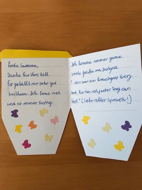 Handgeschriebene Rückmeldung aus dem I.D.L.-Lerntraining