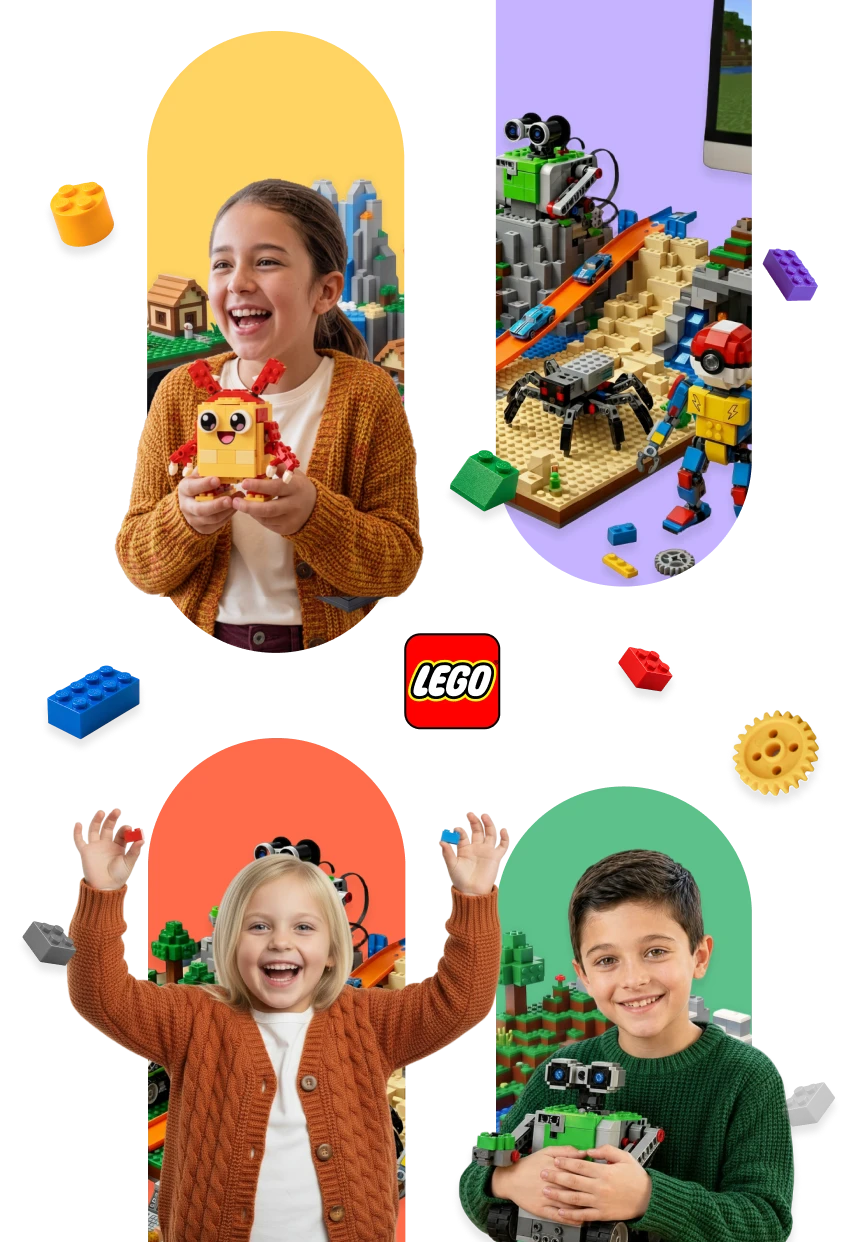 Kinder im Herbstferien-Camp beim Bauen und Programmieren