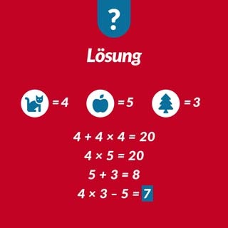I love Mathe Symbolrätsel 1 - Lösung
