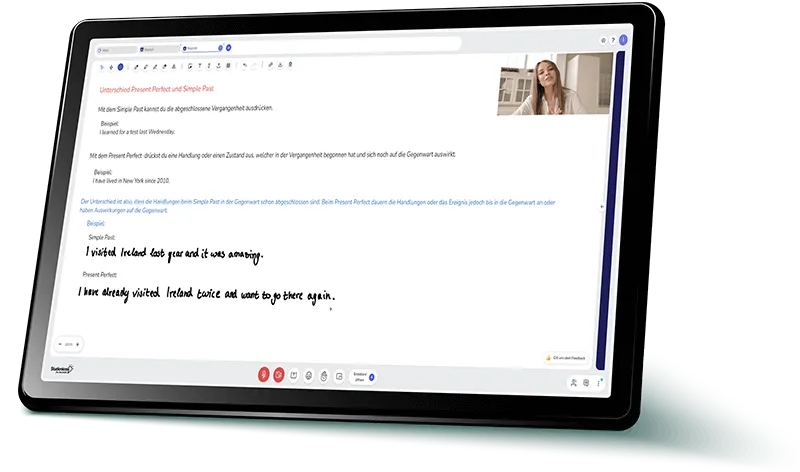 Tablet mit Online Nachhilfe in Spanisch