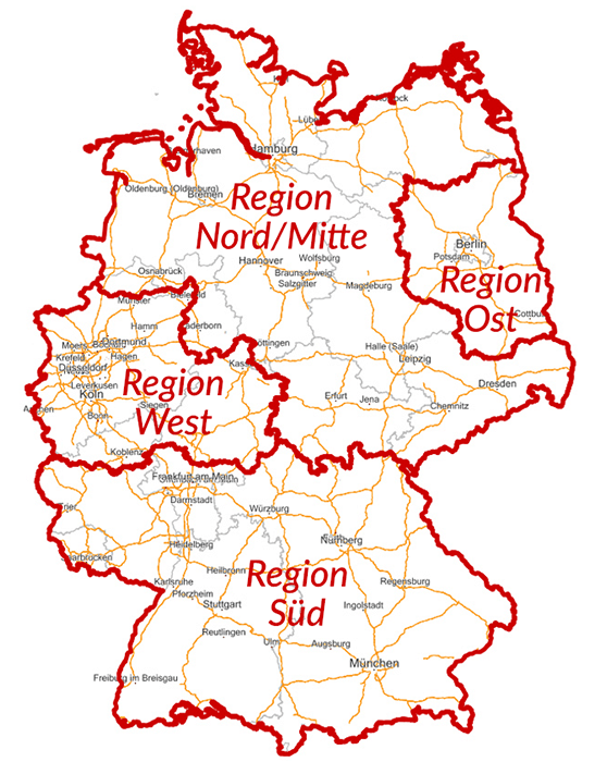 Ansprechpartner Expansion nach Regionen