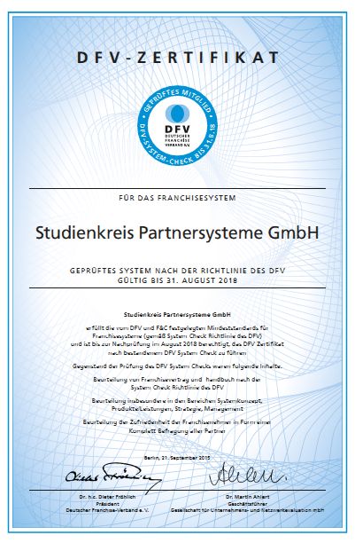 Studienkreis-Partnersysteme erhalten erneut Gütesiegel