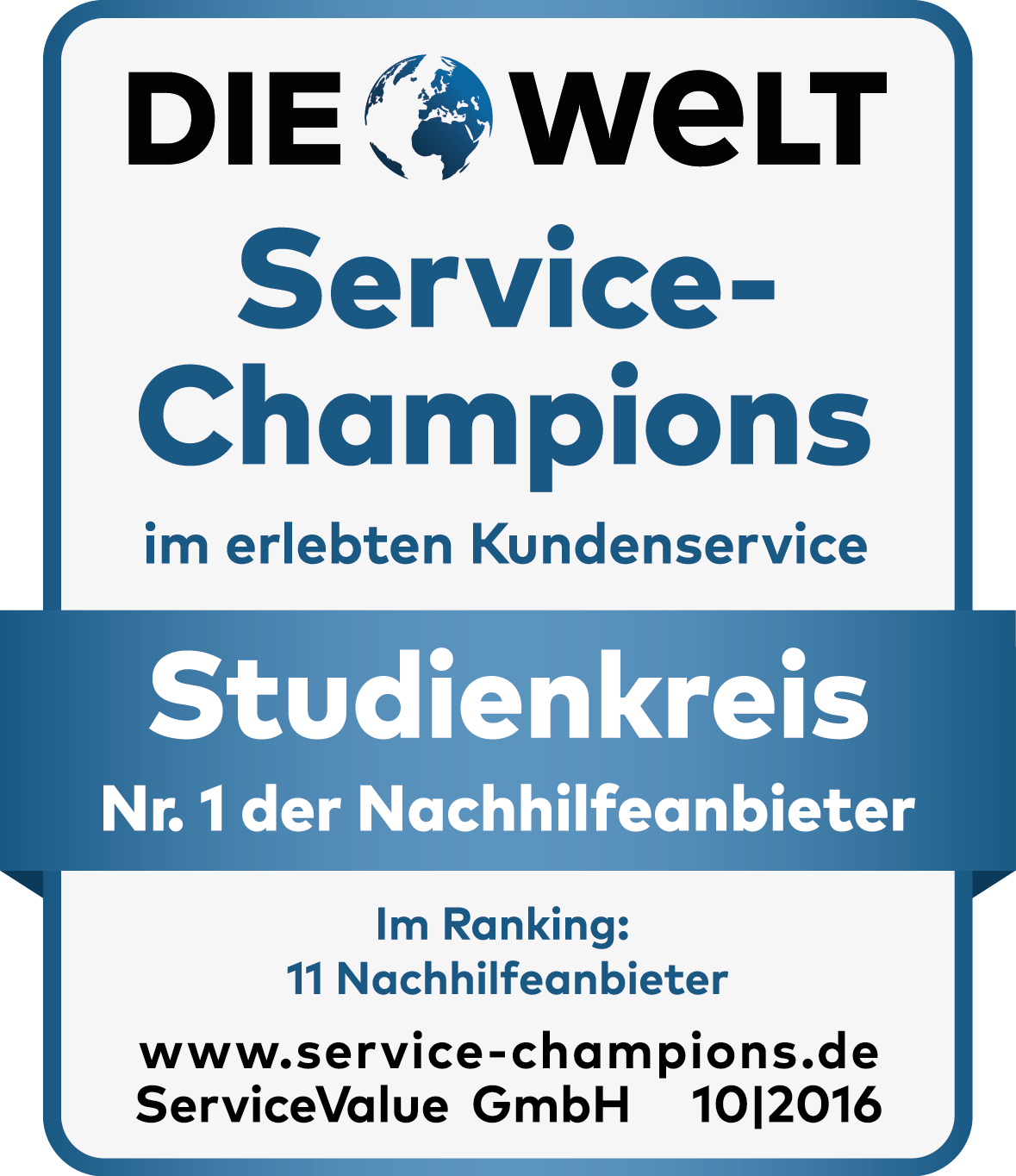 Studienkreis ist zum vierten Mal Service-Champion