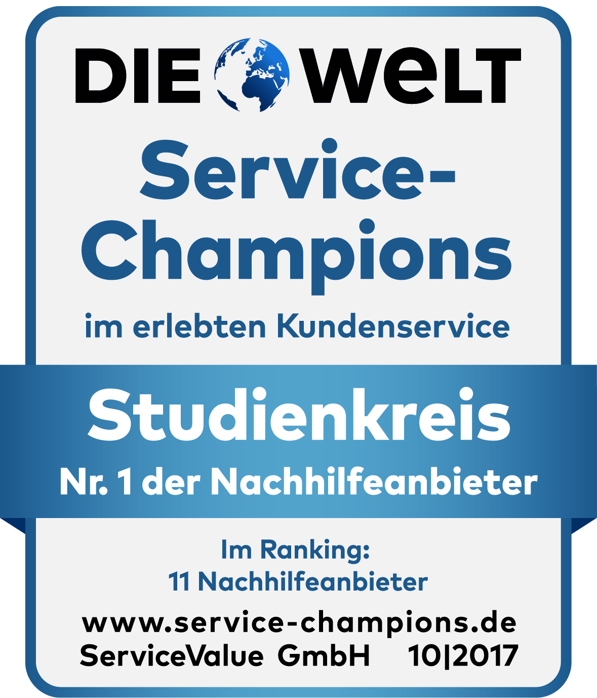 Studienkreis ist zum fünften Mal in Folge Service-Champion